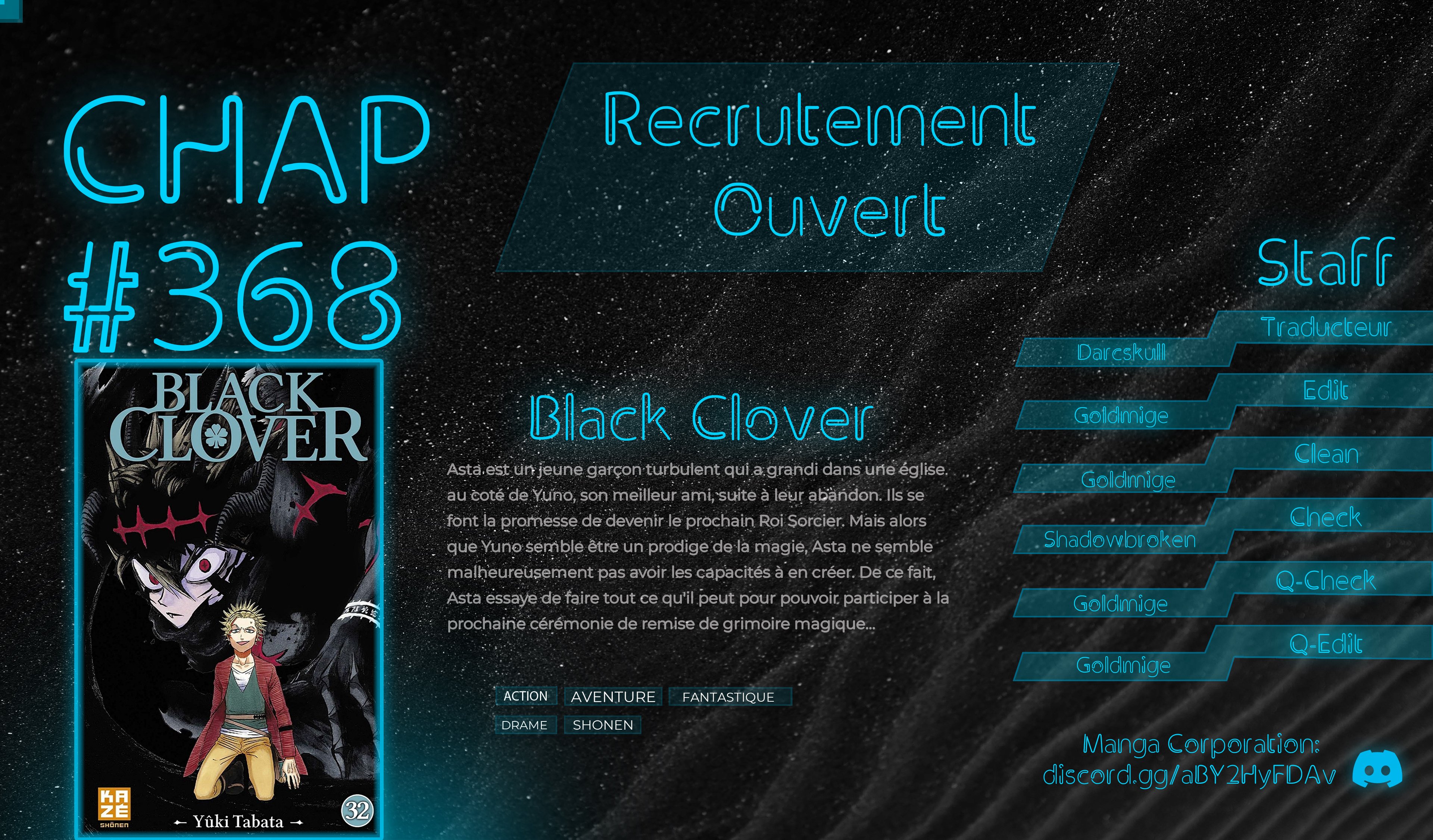 Black Clover Chapitre 368 - Page 1