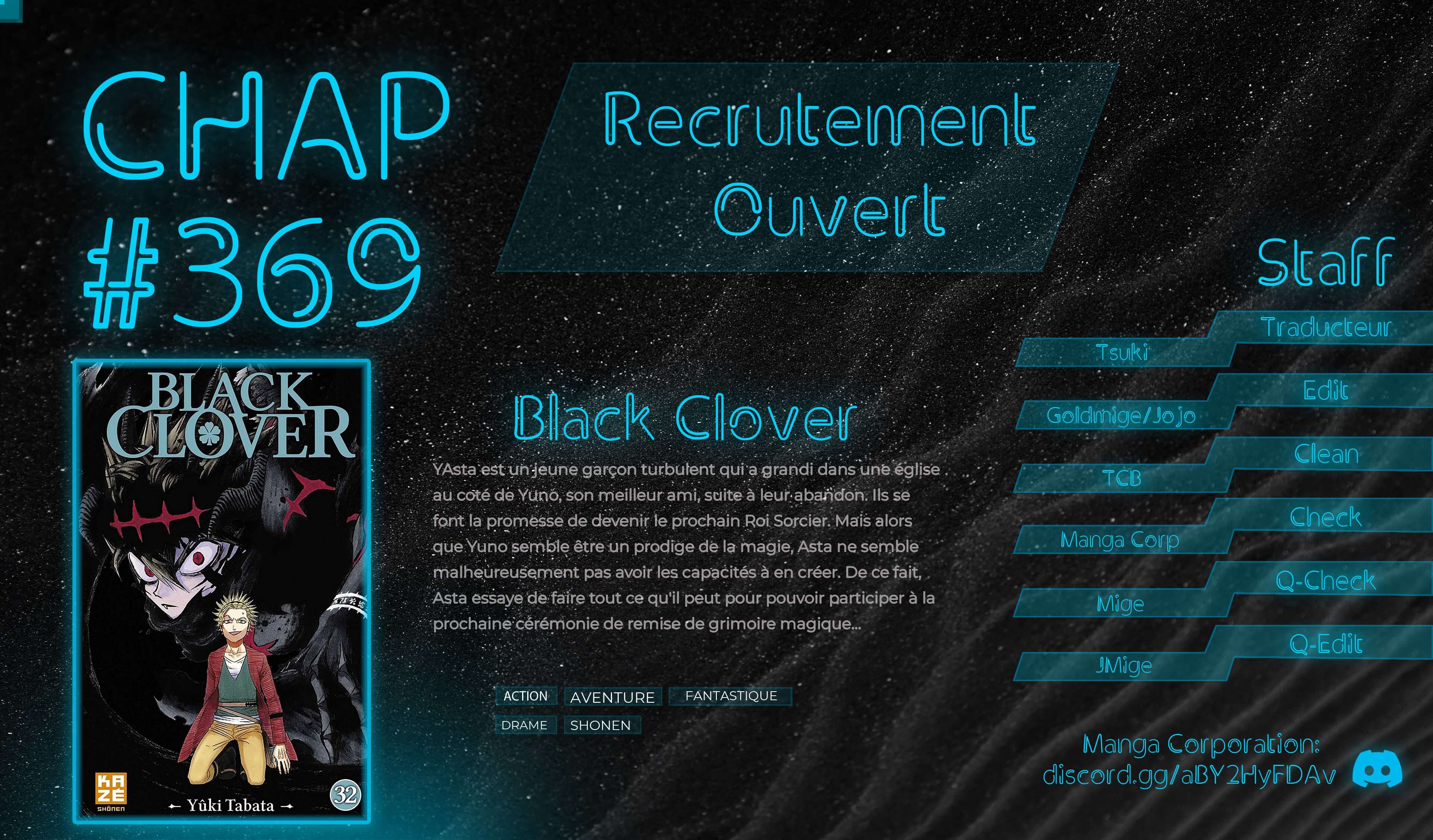Black Clover Chapitre 369 - Page 1