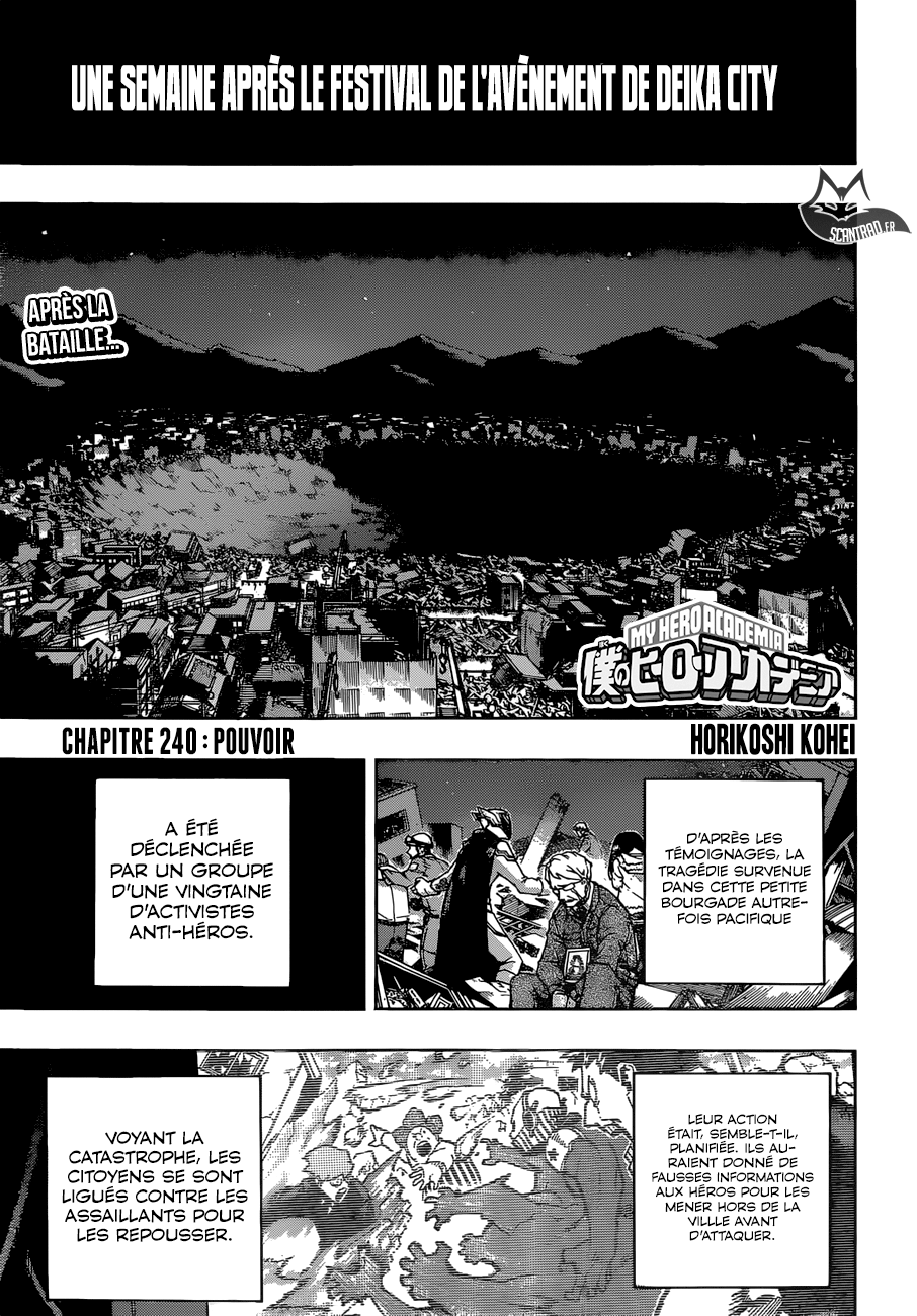 My Hero Academia Chapitre 240 - Page 1